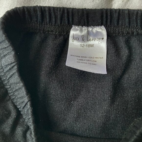 💙2/$25 Jax & Lennon 12-18 Months Baby Toddler Black Harem Lounge Pants - Picture 3 of 3